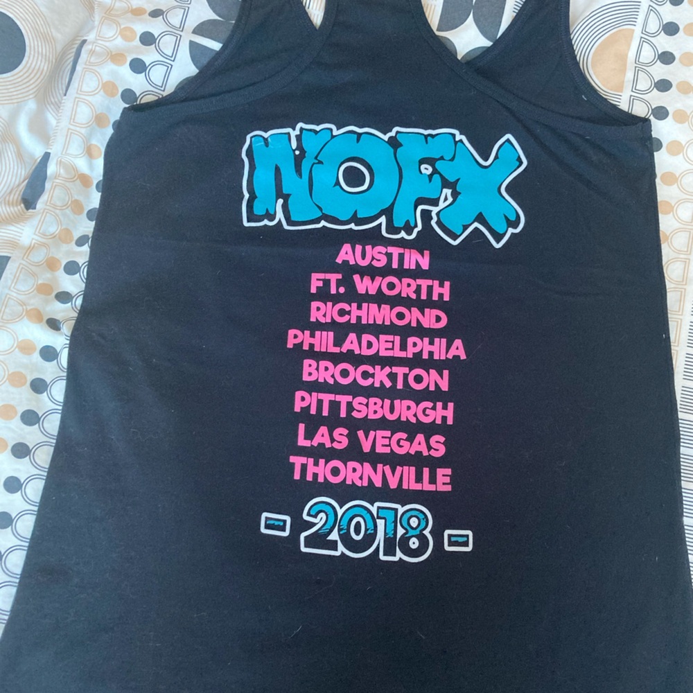 Nofx Black Camisole with Blue and Pink Print «  punk in drublic »